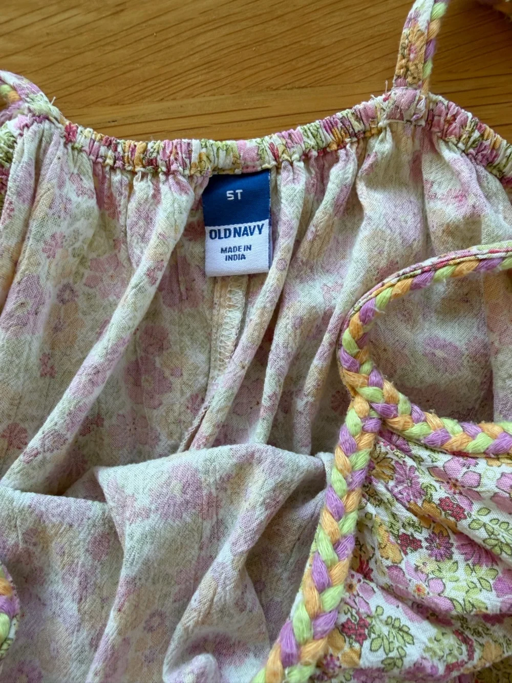 Old Navy Floral Tiered Maxi Skirt in Pink and Cream with Yellow Accents